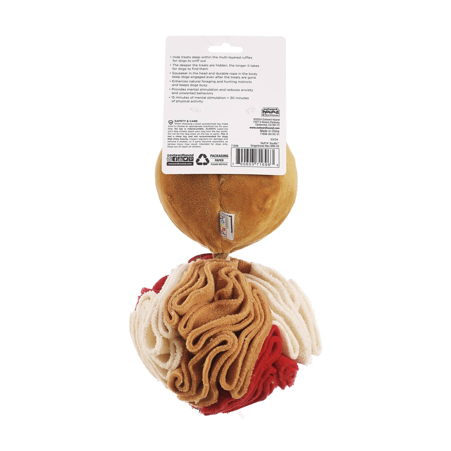 Nina Ottosson Stuff N' Snuffle Gingerbread Man Dog Toy