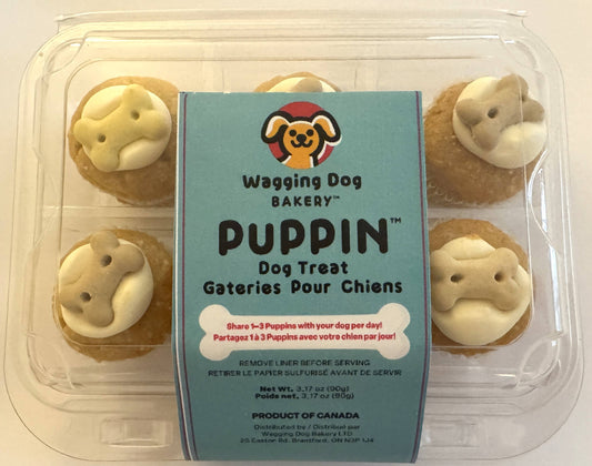 Puppin Cupcake Dog Treats -  6 Count Tray